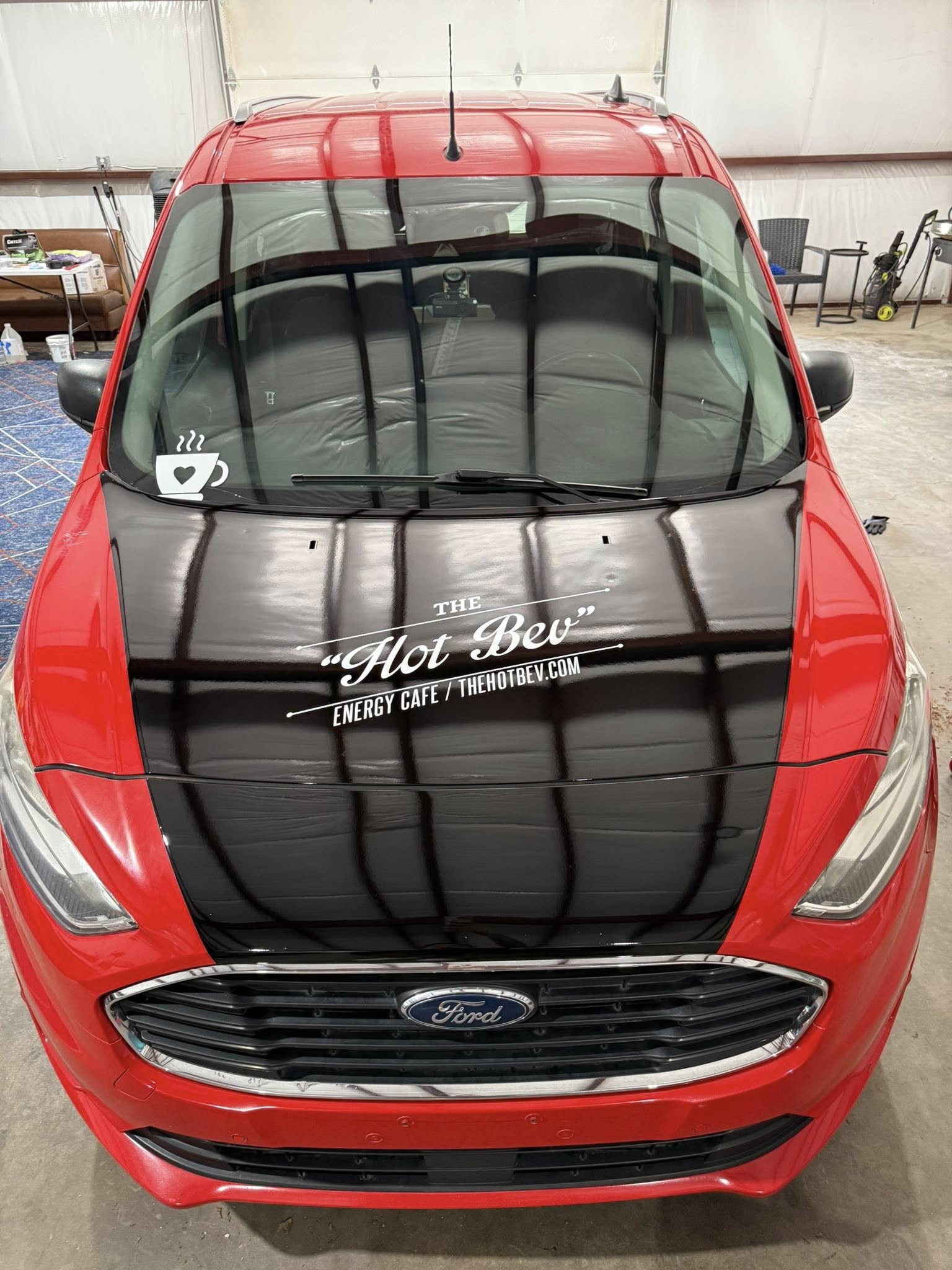 The Hot Bev — partial wrap with branded hood graphic